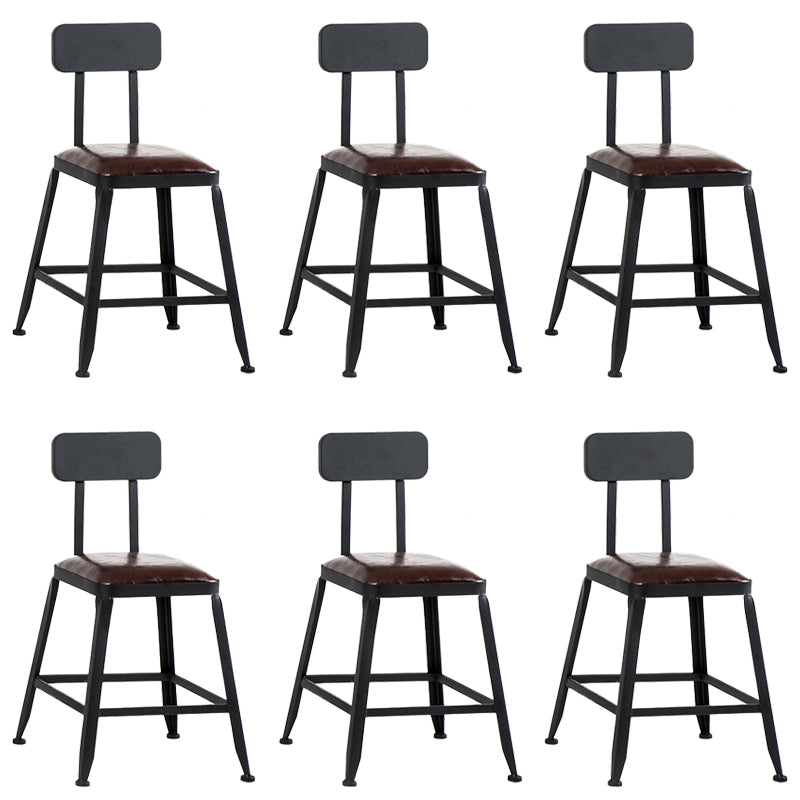 Faux Leather Dining Stools Upholstered Bar Stools with Footrest