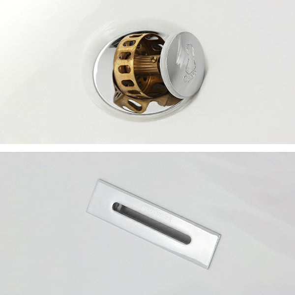 Contemporary Oval Acrylic Bathtub Soaking Drop-in Bathtub with Faucet
