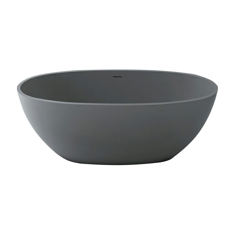 Modern Soaking Freestanding Bath Tub Stone Oval Bathtub with Overflow Trim