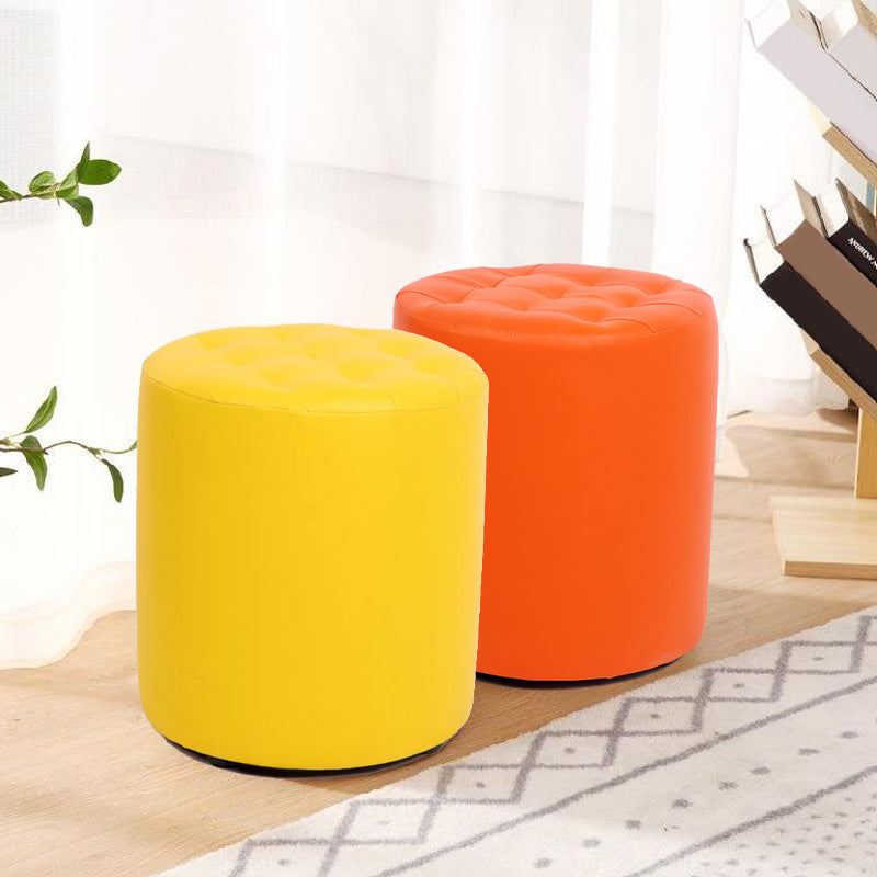 Dark Brown Modern Pouf Stain Resistant Round Pouf for Drawing Room