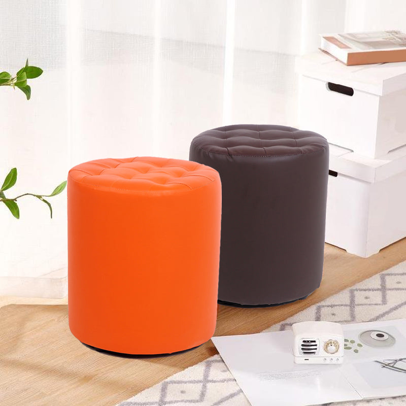 Dark Brown Modern Pouf Stain Resistant Round Pouf for Drawing Room