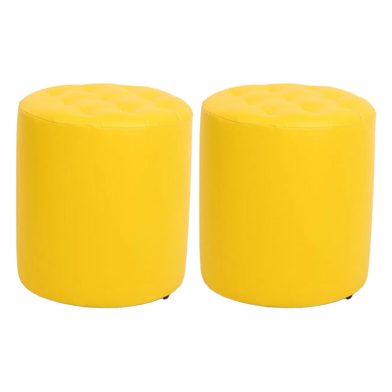 Dark Brown Modern Pouf Stain Resistant Round Pouf for Drawing Room