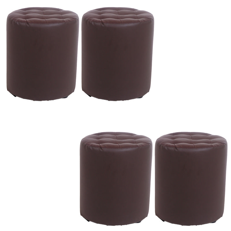 Dark Brown Modern Pouf Stain Resistant Round Pouf for Drawing Room