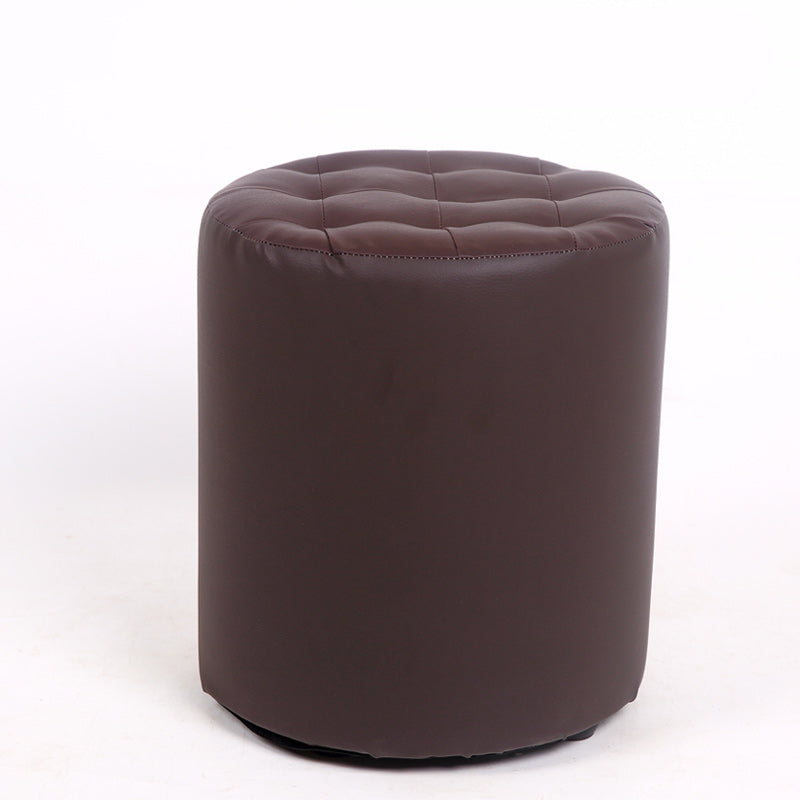 Dark Brown Modern Pouf Stain Resistant Round Pouf for Drawing Room