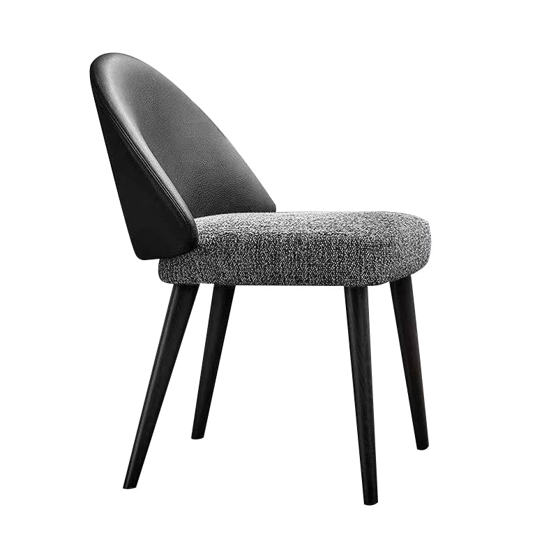 Contemporary Kitchen Parsons Chair Black Metal Legs Dining Chair