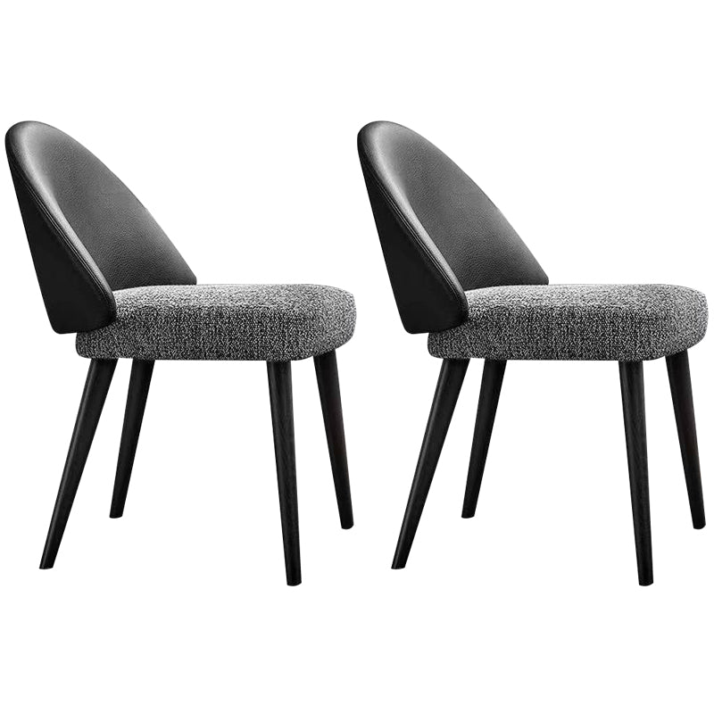 Contemporary Kitchen Parsons Chair Black Metal Legs Dining Chair