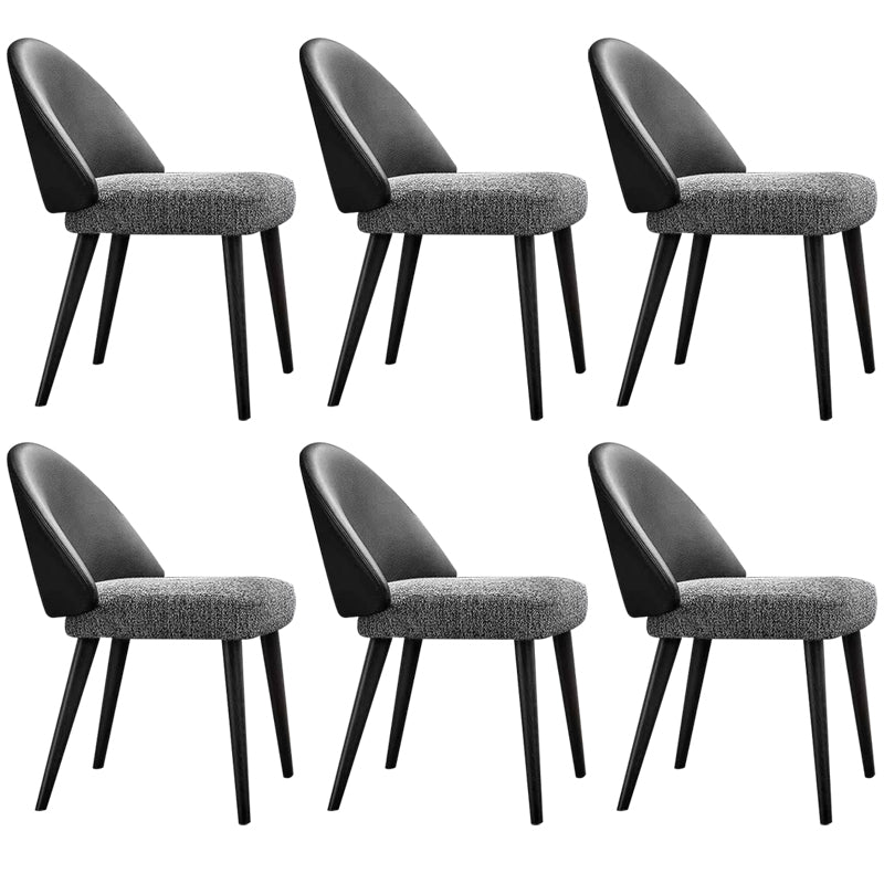 Contemporary Kitchen Parsons Chair Black Metal Legs Dining Chair
