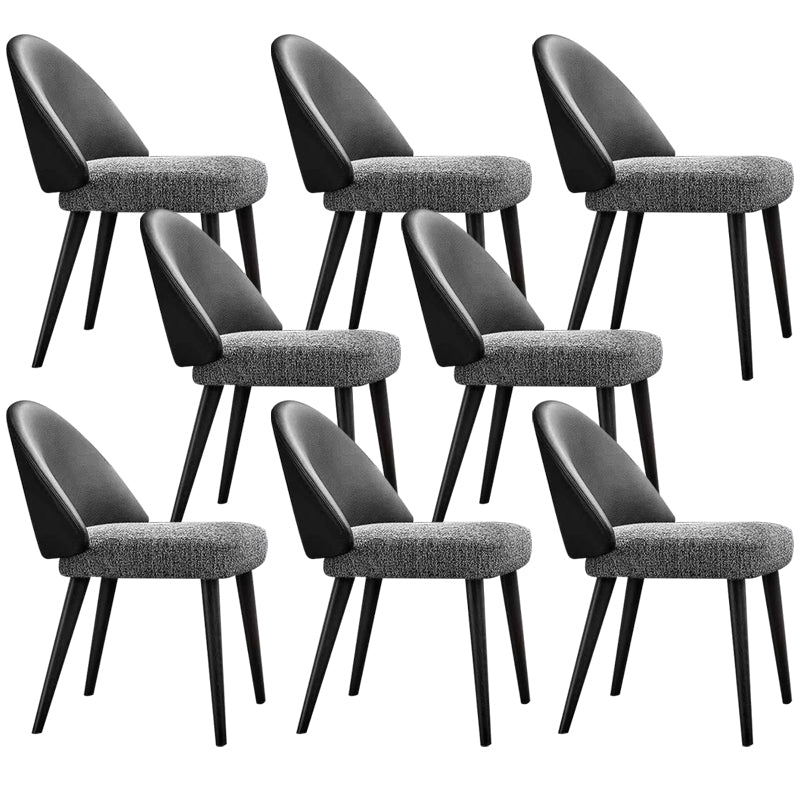 Contemporary Kitchen Parsons Chair Black Metal Legs Dining Chair