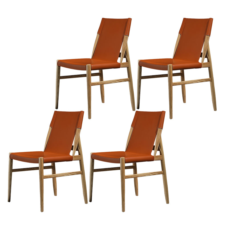 Contemporary Kitchen Dining Side Chair Armless Faux Leather Dining Room Chair