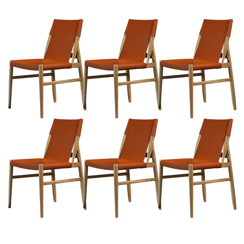 Contemporary Kitchen Dining Side Chair Armless Faux Leather Dining Room Chair