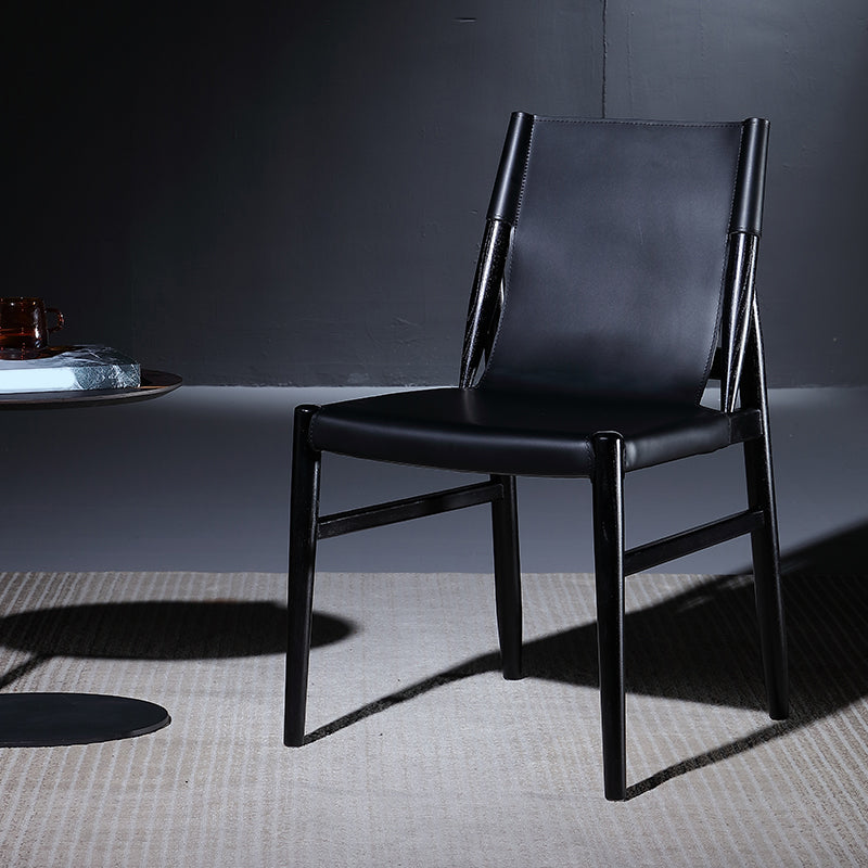 Contemporary Kitchen Dining Side Chair Armless Faux Leather Dining Room Chair