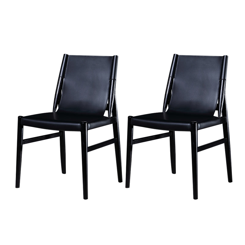 Contemporary Kitchen Dining Side Chair Armless Faux Leather Dining Room Chair