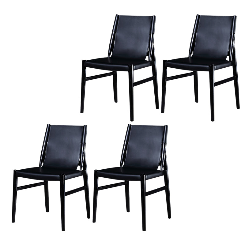 Contemporary Kitchen Dining Side Chair Armless Faux Leather Dining Room Chair