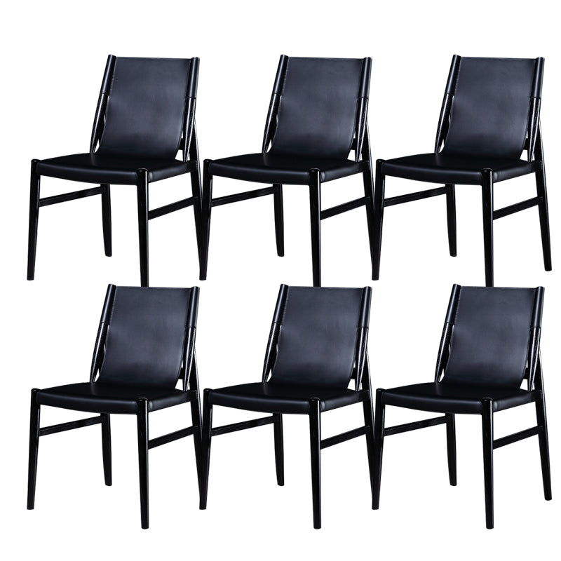 Contemporary Kitchen Dining Side Chair Armless Faux Leather Dining Room Chair