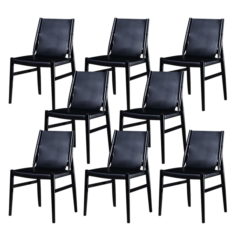 Contemporary Kitchen Dining Side Chair Armless Faux Leather Dining Room Chair