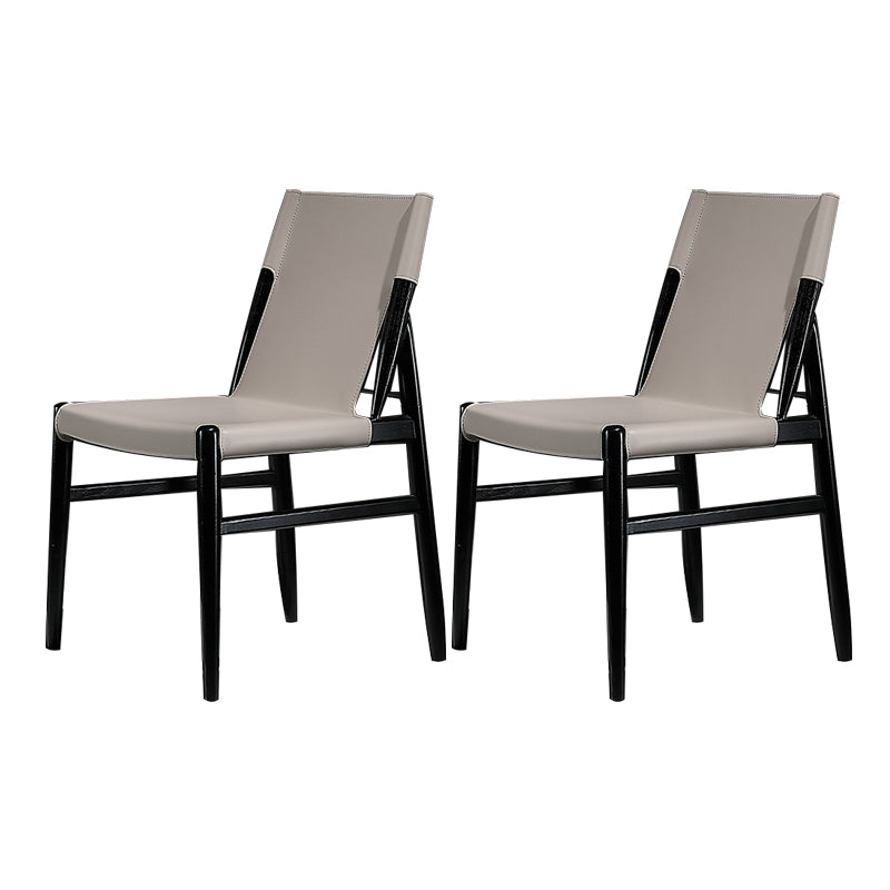 Contemporary Kitchen Dining Side Chair Armless Faux Leather Dining Room Chair