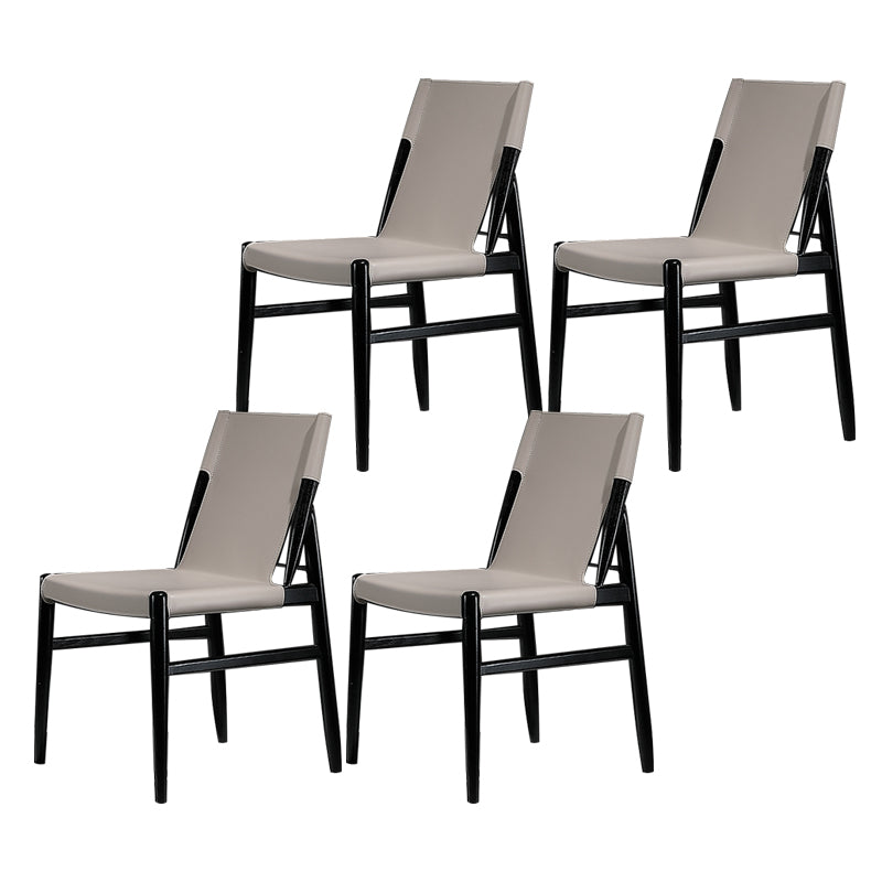 Contemporary Kitchen Dining Side Chair Armless Faux Leather Dining Room Chair