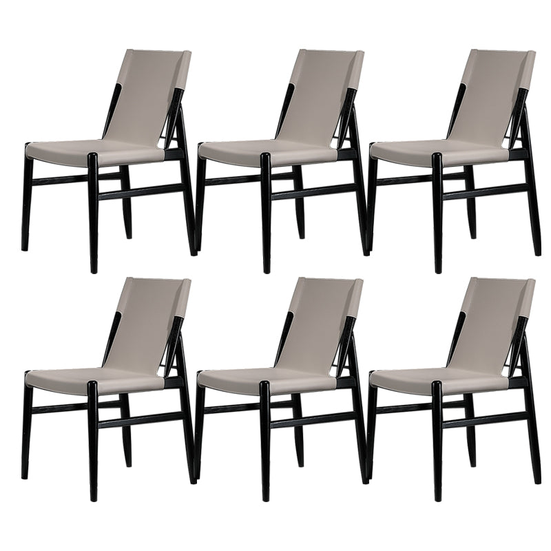 Contemporary Kitchen Dining Side Chair Armless Faux Leather Dining Room Chair
