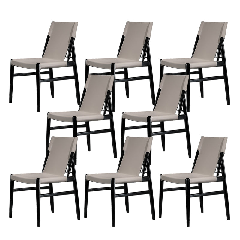 Contemporary Kitchen Dining Side Chair Armless Faux Leather Dining Room Chair