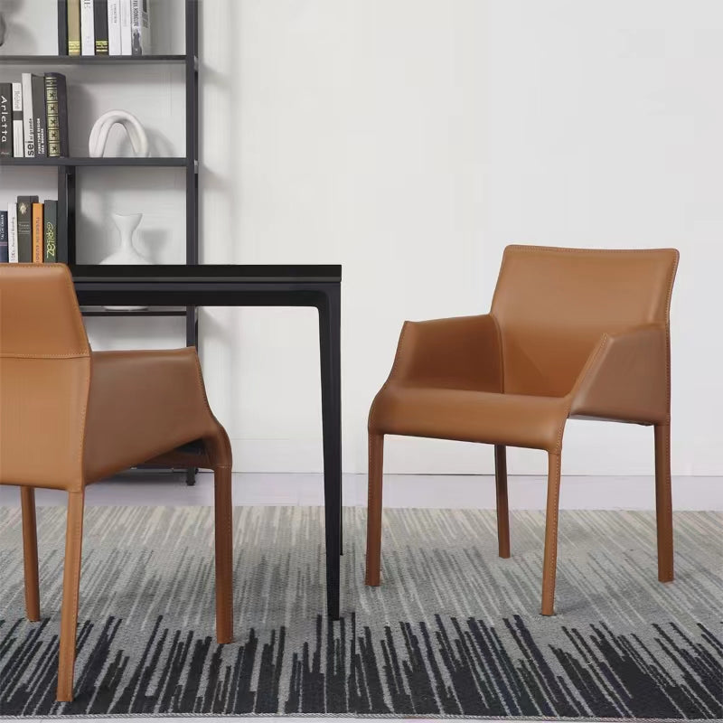 Kitchen Faux Leather Dining Chair Dining Room Upholstered Arm Chair