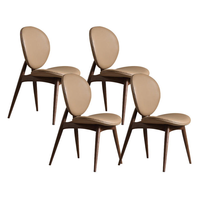 Contemporary Solid Wood Side Chair Upholstered Armless Dining Chair