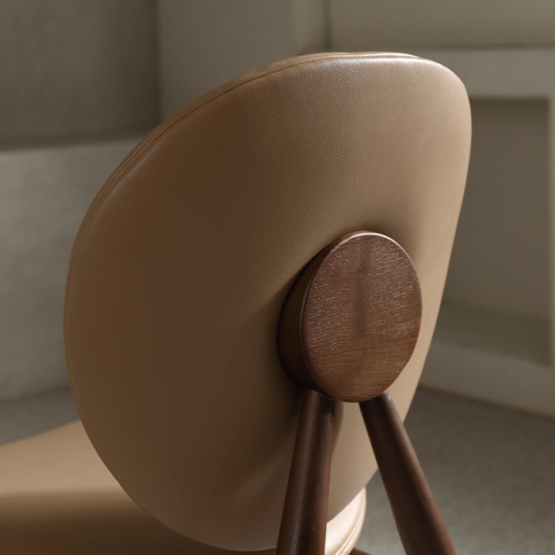 Contemporary Solid Wood Side Chair Upholstered Armless Dining Chair