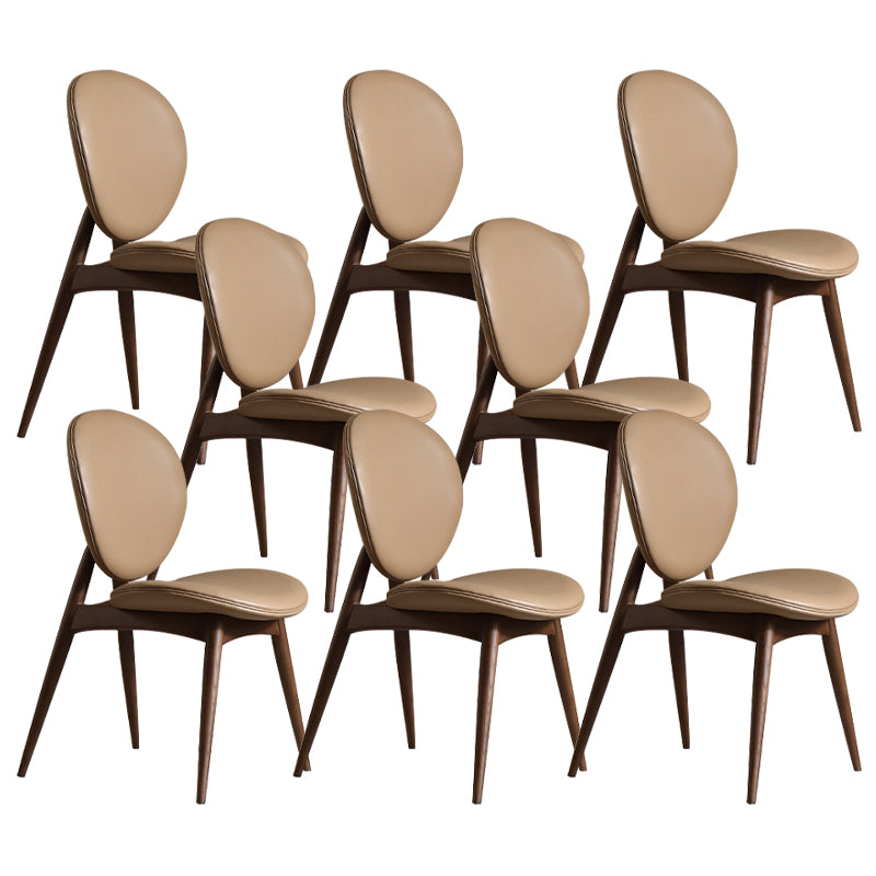 Contemporary Solid Wood Side Chair Upholstered Armless Dining Chair