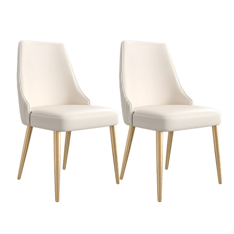 Glam Side Chair Dining Room Gold Legs Dining Armless Parsons Chair