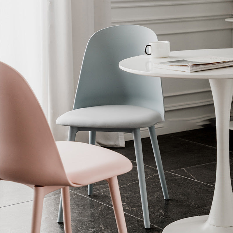 Kitchen Faux Leather Side Chair Modern Style Parsons Armless Chair Set