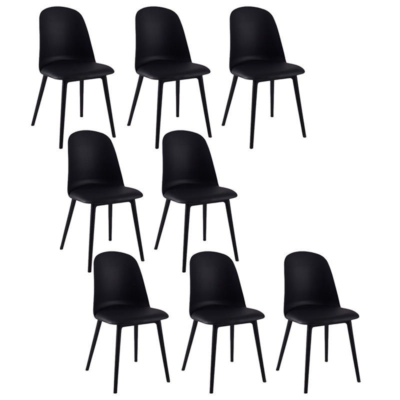 Kitchen Faux Leather Side Chair Modern Style Parsons Armless Chair Set