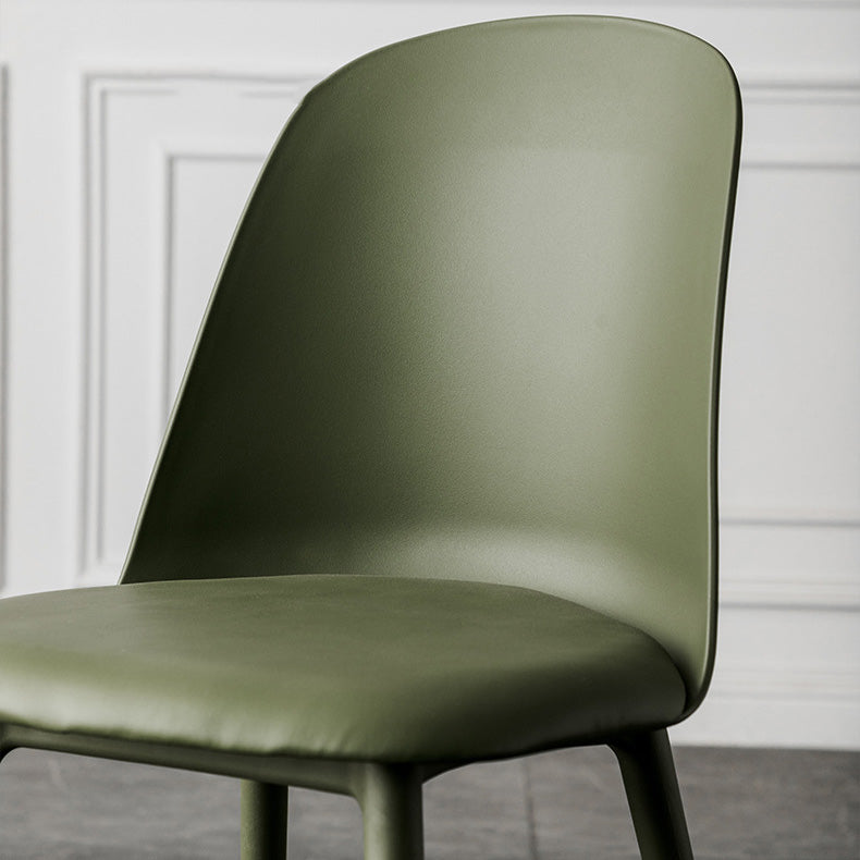 Kitchen Faux Leather Side Chair Modern Style Parsons Armless Chair Set