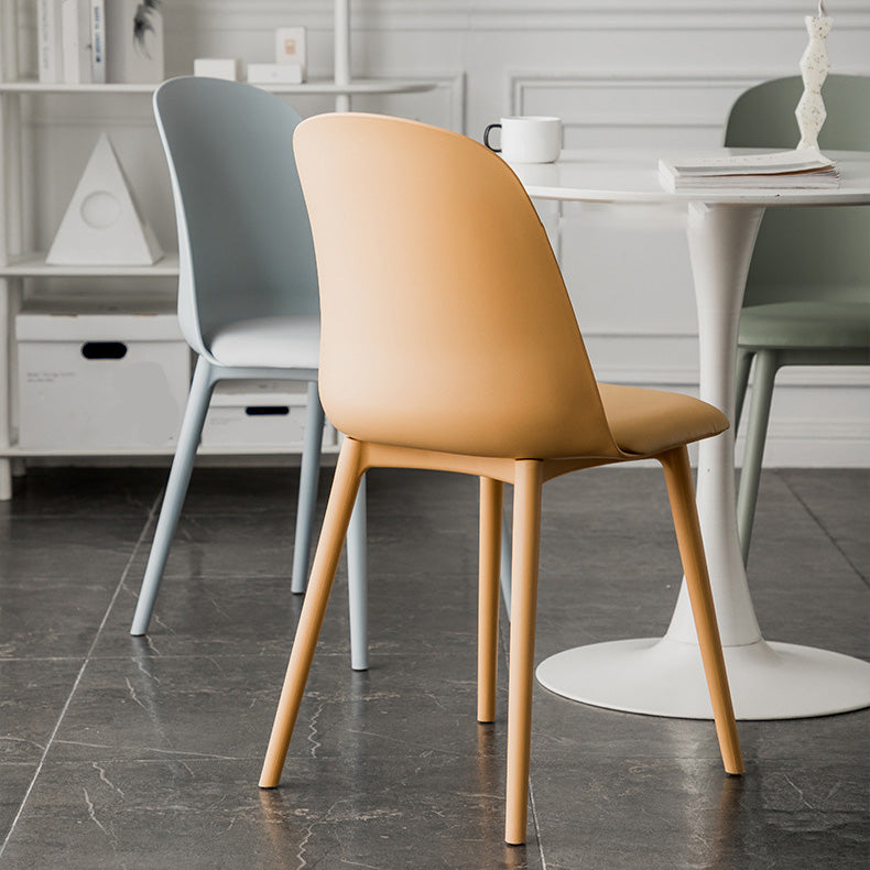 Kitchen Faux Leather Side Chair Modern Style Parsons Armless Chair Set