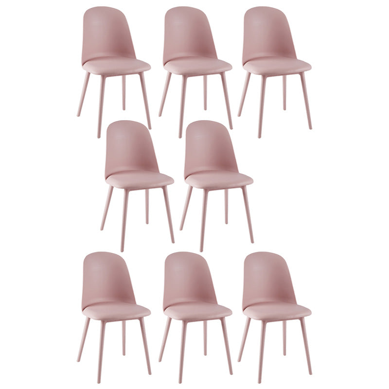 Kitchen Faux Leather Side Chair Modern Style Parsons Armless Chair Set