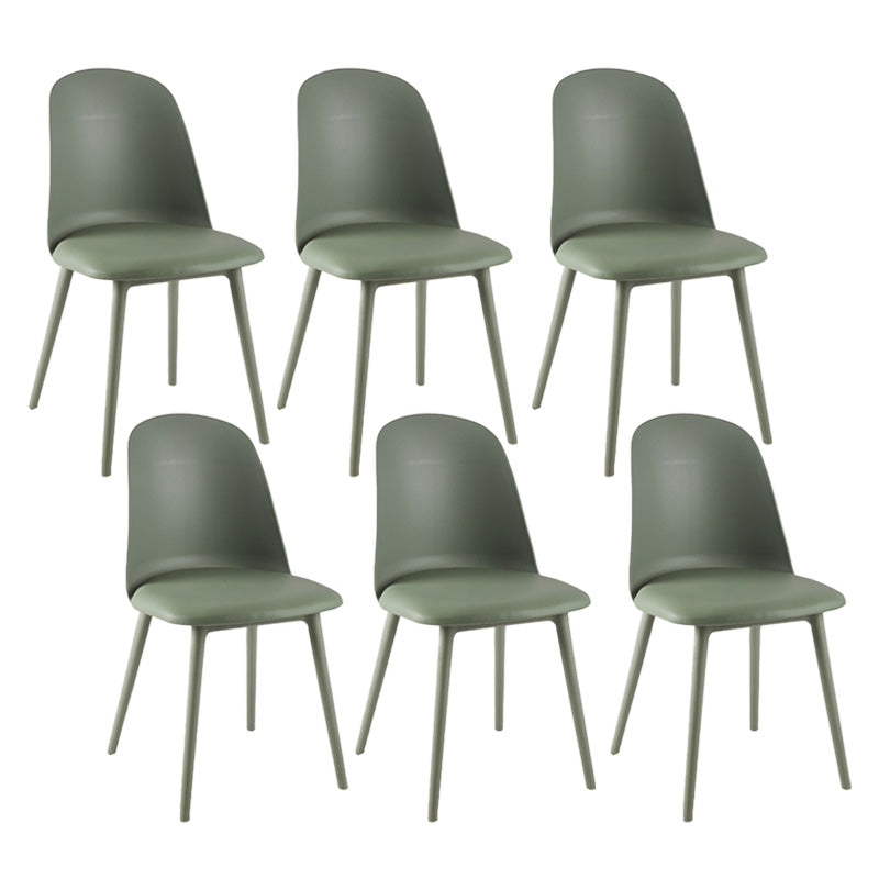 Kitchen Faux Leather Side Chair Modern Style Parsons Armless Chair Set