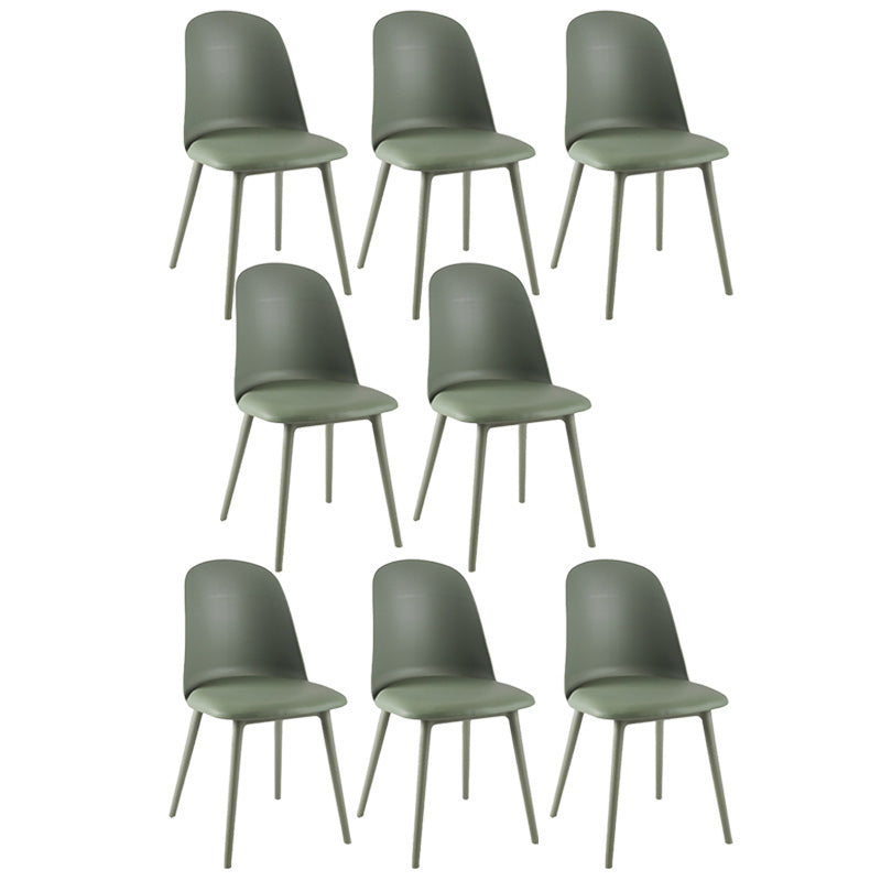 Kitchen Faux Leather Side Chair Modern Style Parsons Armless Chair Set