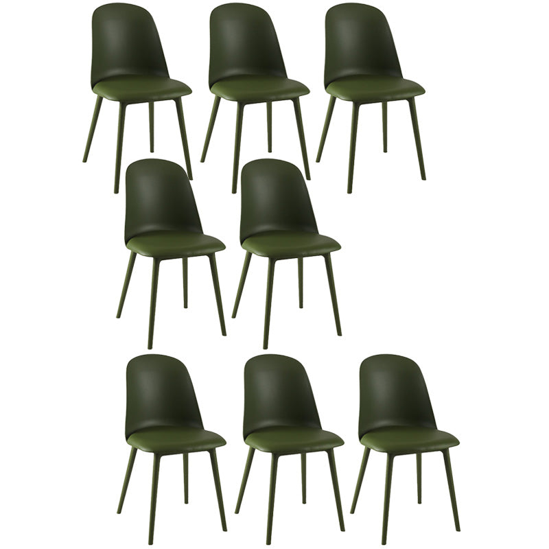 Kitchen Faux Leather Side Chair Modern Style Parsons Armless Chair Set