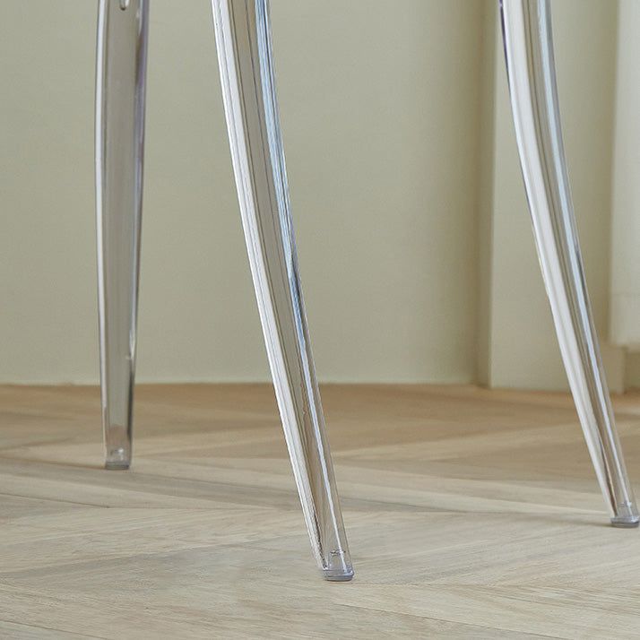 Slat Back Dining Side Chair Contemporary Plastic Dining Arm Chair