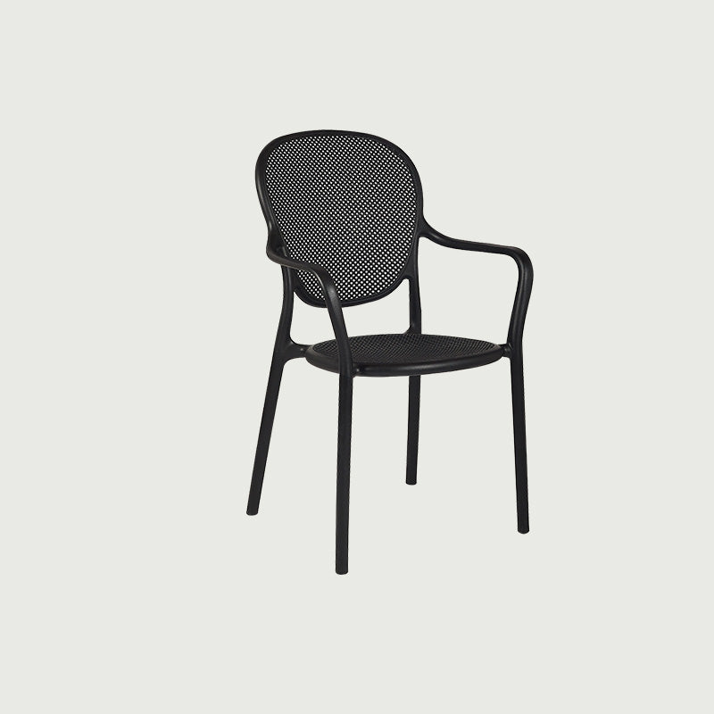 Contemporary Plastic Dining Arm Chair King Louis Back Side Chair