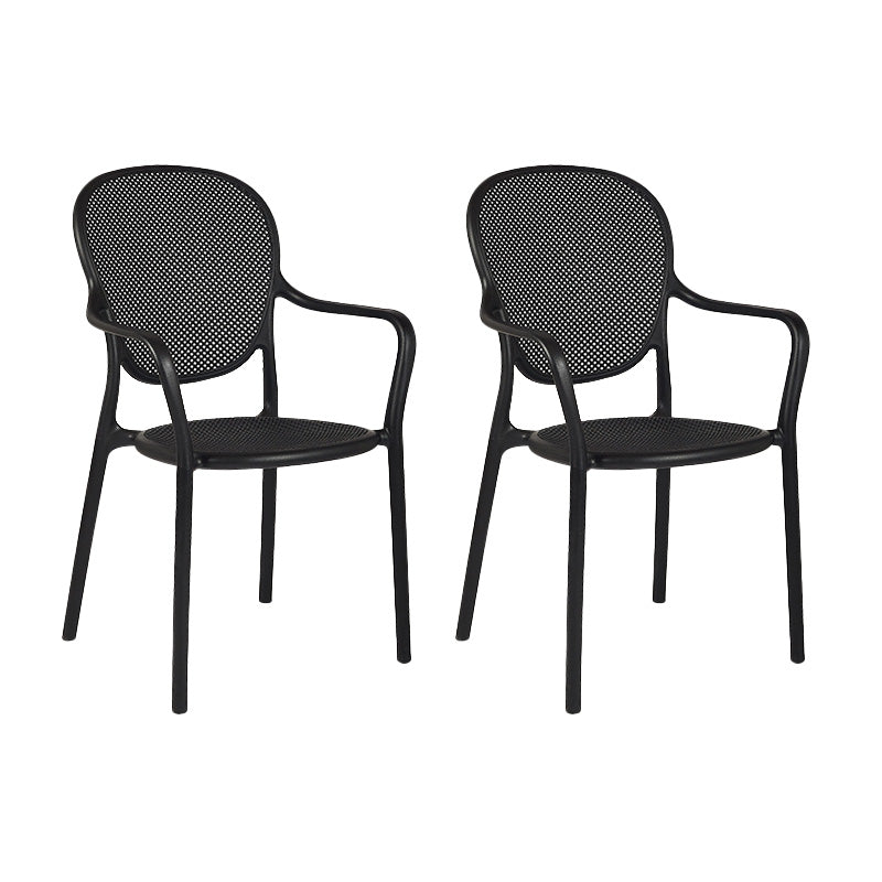 Contemporary Plastic Dining Arm Chair King Louis Back Side Chair