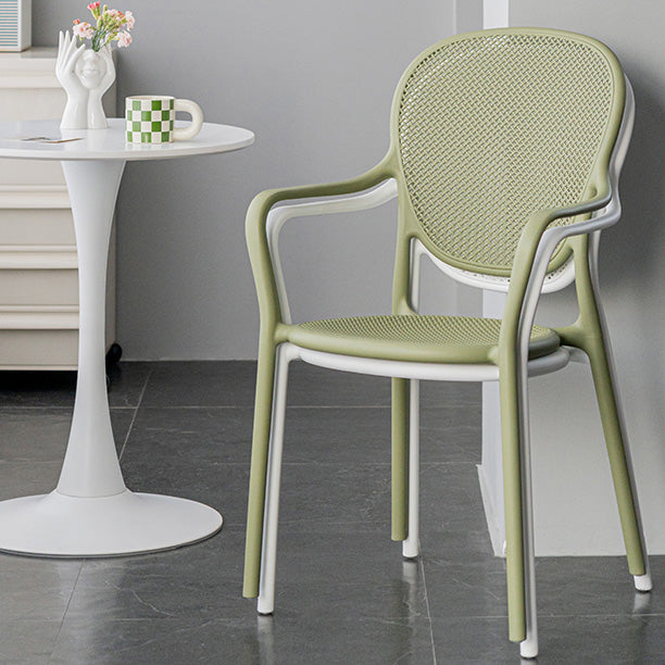 Contemporary Plastic Dining Arm Chair King Louis Back Side Chair