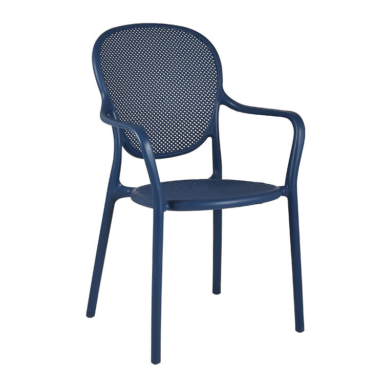 Contemporary Plastic Dining Arm Chair King Louis Back Side Chair