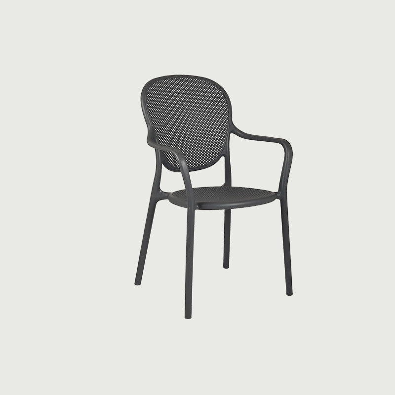 Contemporary Plastic Dining Arm Chair King Louis Back Side Chair