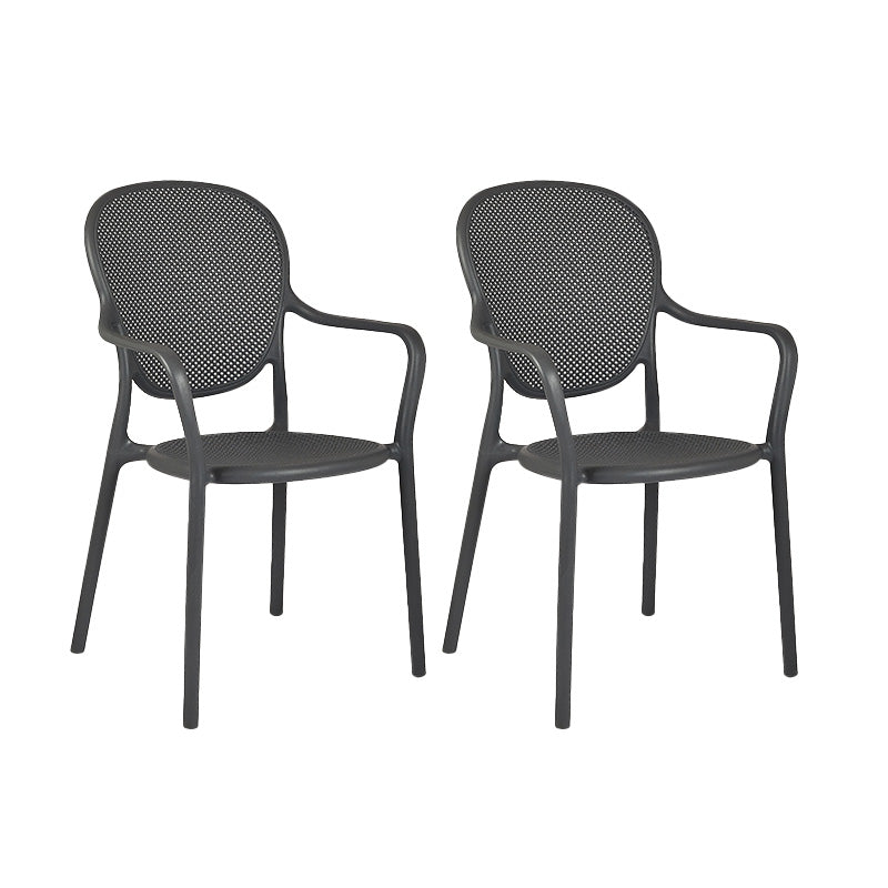 Contemporary Plastic Dining Arm Chair King Louis Back Side Chair