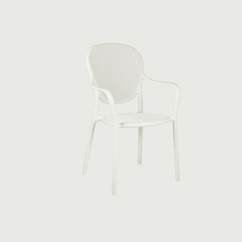 Contemporary Plastic Dining Arm Chair King Louis Back Side Chair