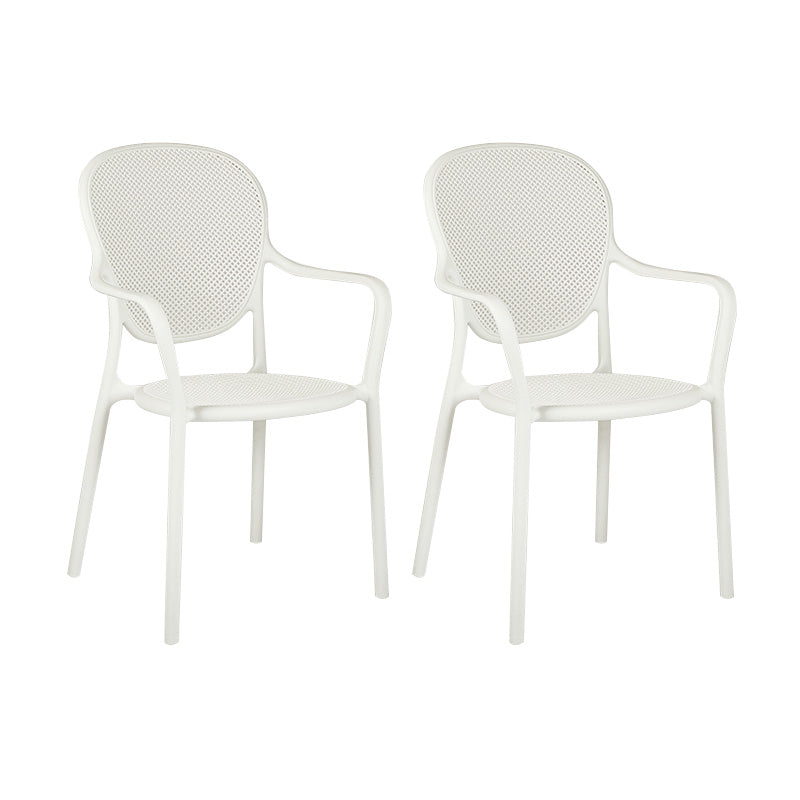 Contemporary Plastic Dining Arm Chair King Louis Back Side Chair