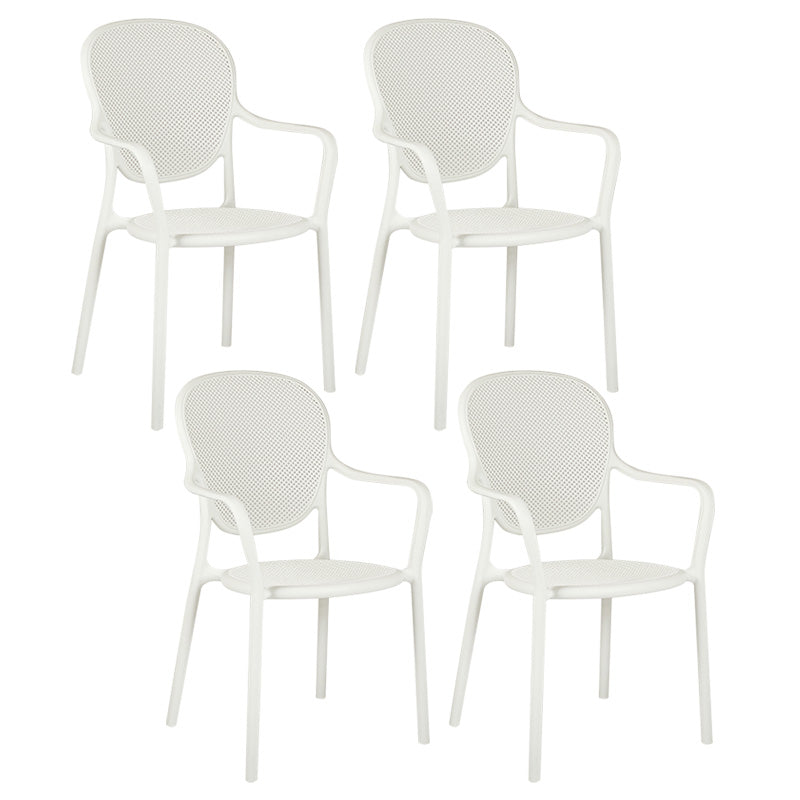 Contemporary Plastic Dining Arm Chair King Louis Back Side Chair