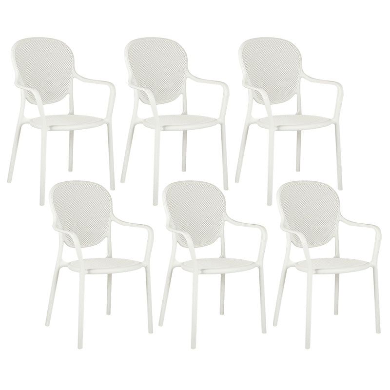 Contemporary Plastic Dining Arm Chair King Louis Back Side Chair