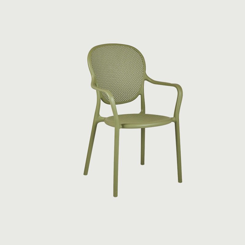 Contemporary Plastic Dining Arm Chair King Louis Back Side Chair