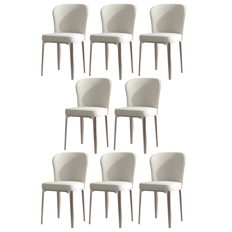 Dining Room Upholstered Armless Chair Home Metal Legs Dining Chair