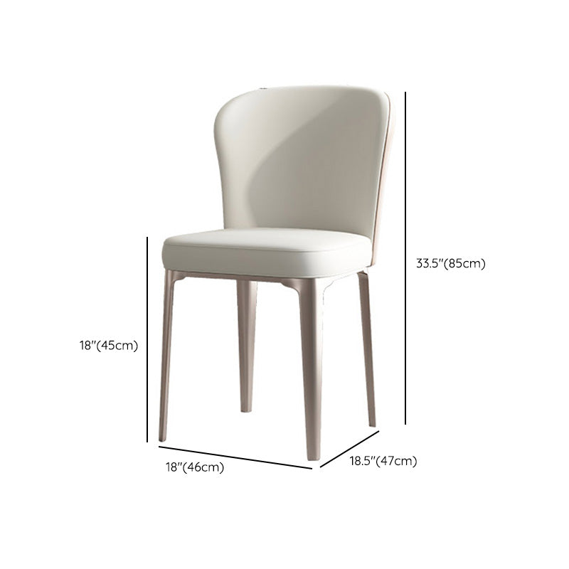 Dining Room Upholstered Armless Chair Home Metal Legs Dining Chair